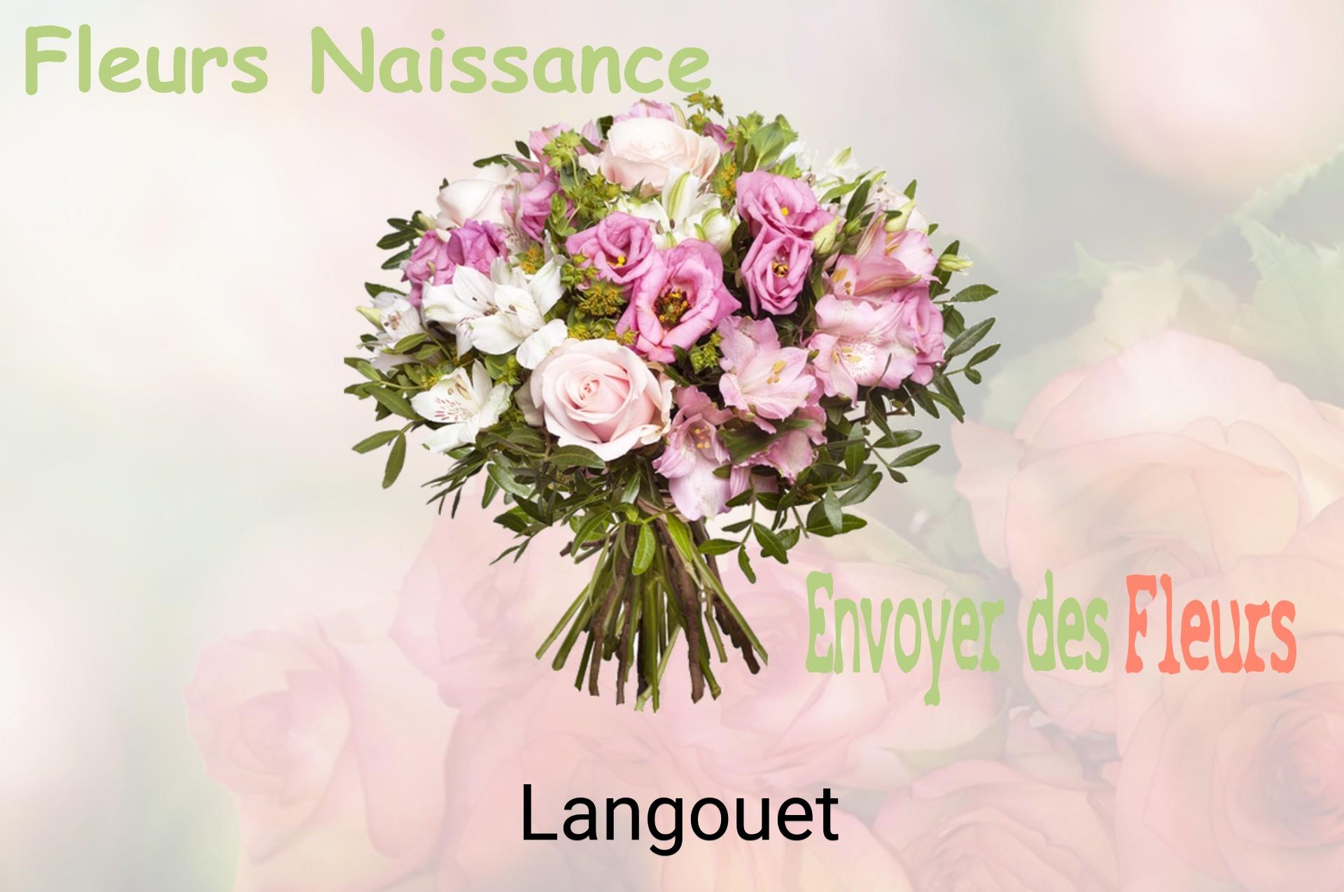 Bouquet de fleurs de naissance livré à Langouet